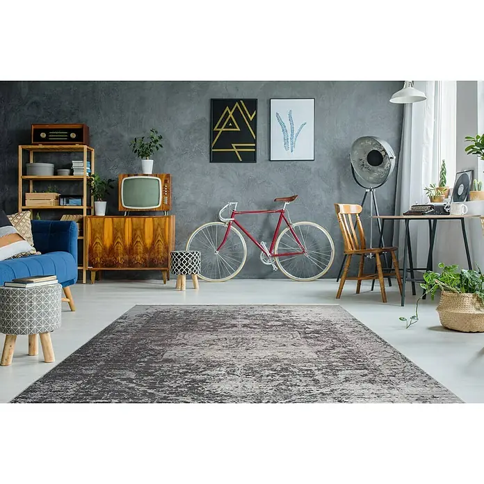 Kayoom Kurzflorteppich Baroque - Braun, 170 x 120 cm, 100 % Polyester - Stimmungsaufnahme