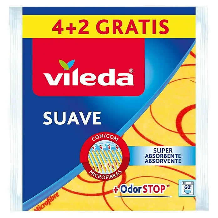 Vileda Bayeta de microfibra Suave - 6 uds., Microfibra
