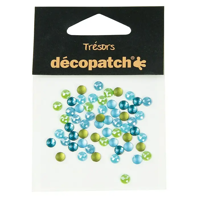 Décopatch Elemento decorativo Trésors Piedras - Azul, Verde, Plástico, 60 pzs.
