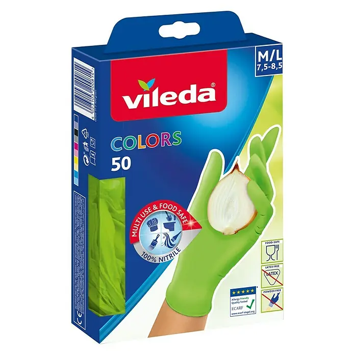 Vileda Rukavice za domaćinstvo - 50 kom, Veličina: M/L, Nitril