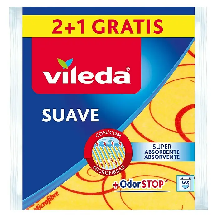 Vileda Bayeta de microfibra Suave - 3 uds., Microfibra
