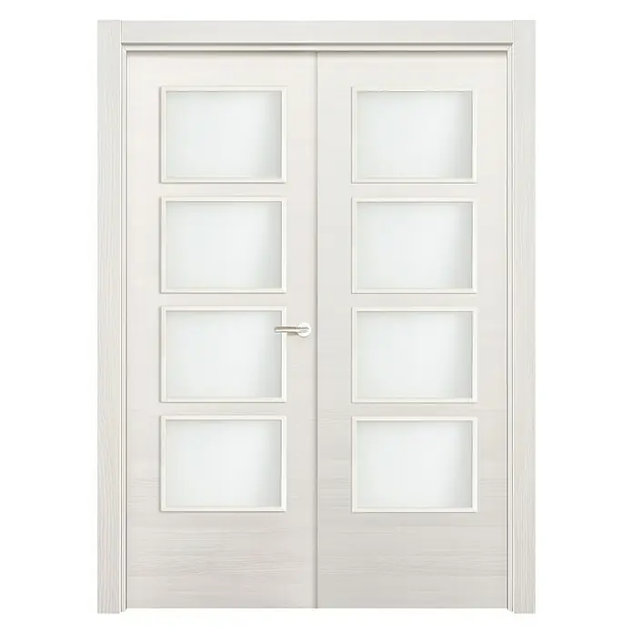 Puerta de doble hoja Fresno Eslovenia - 125 x 203 cm, Izquierda, Blanco, Macizo