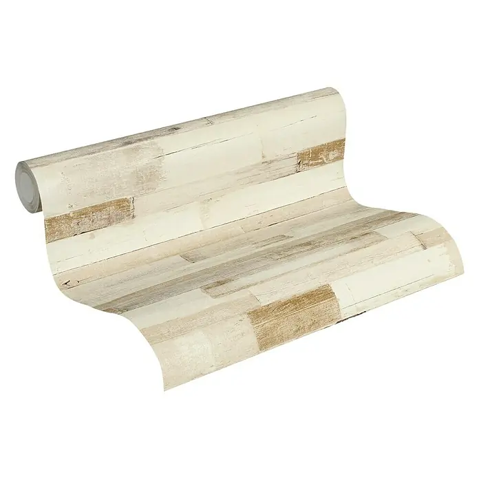 AS Creation Il Decoro Vliestapete Klinker - Beige, Holzoptik, 10,05 x 0,53 m - Ansicht von oben