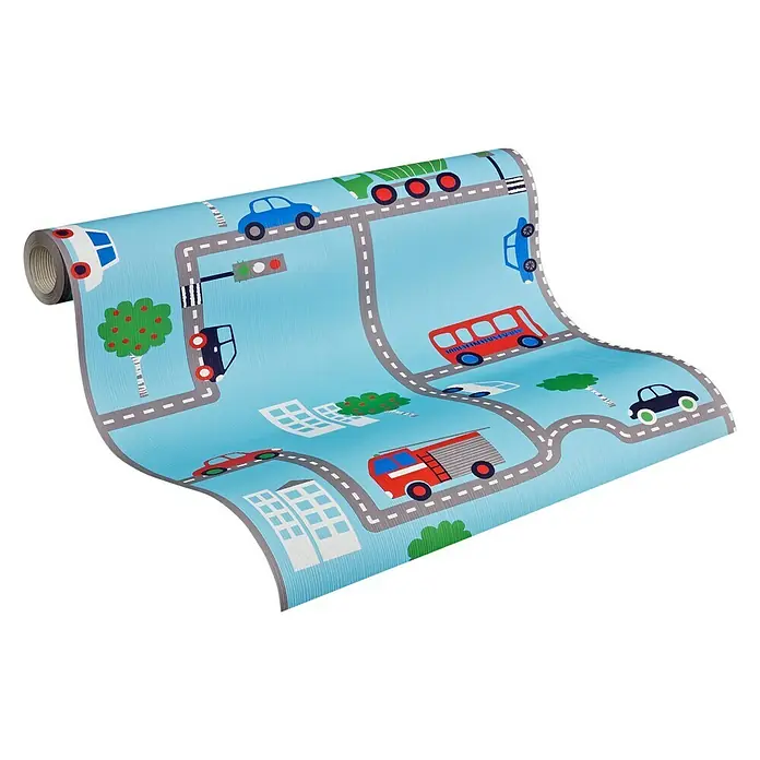 AS Creation Boys And Girls 6 Papiertapete - Blau, Motiv, 10,05 x 0,53 m - Ansicht von oben