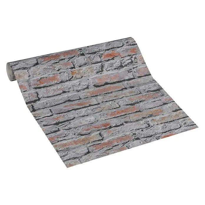 AS Creation Il Decoro Papiertapete Stein - Grau/Rot, Steinoptik, 10,05 x 0,53 m - Ansicht von oben