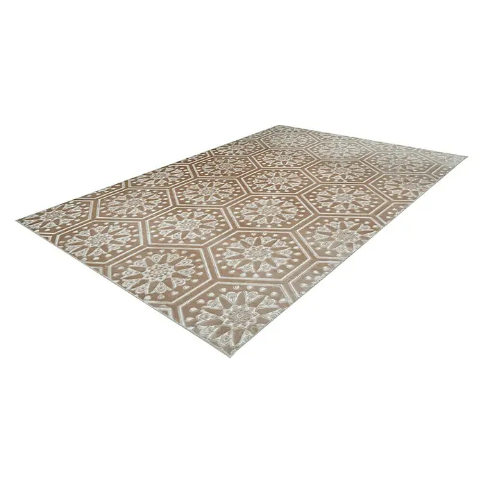 Kayoom Kurzflorteppich Monroe II - Braun, 170 x 120 cm, 100 % Polyester - Rechte Seitenansicht