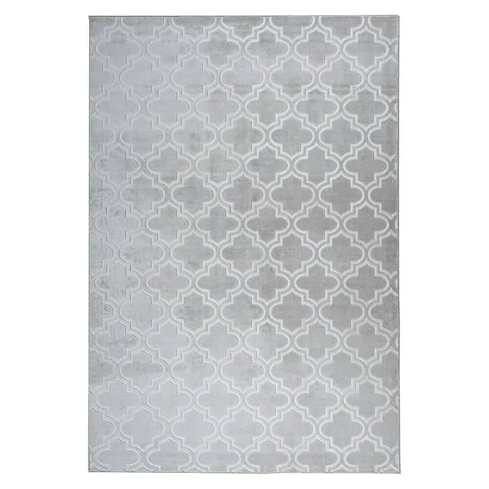 Kayoom Kurzflorteppich Monroe I - Grau/Blau, 170 x 120 cm, 100 % Polyester - Ansicht von oben