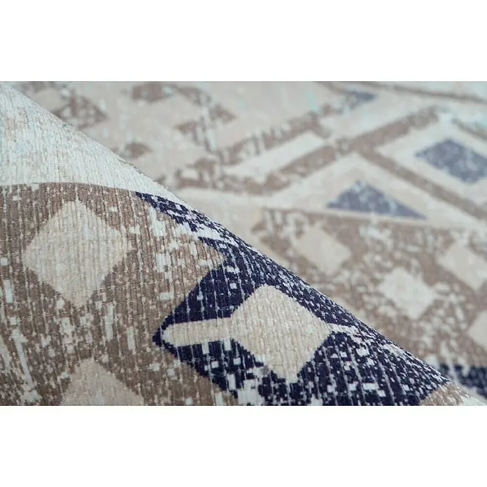 Kayoom Kurzflorteppich Indiana - Multi/Blau, 170 x 120 cm, 100 % Baumwolle - Detailaufnahme