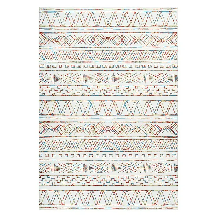 Kayoom Flachgewebeteppich Galaxy - Beige/Bunt, 240 x 170 cm, 100 % Polyester - Ansicht von oben