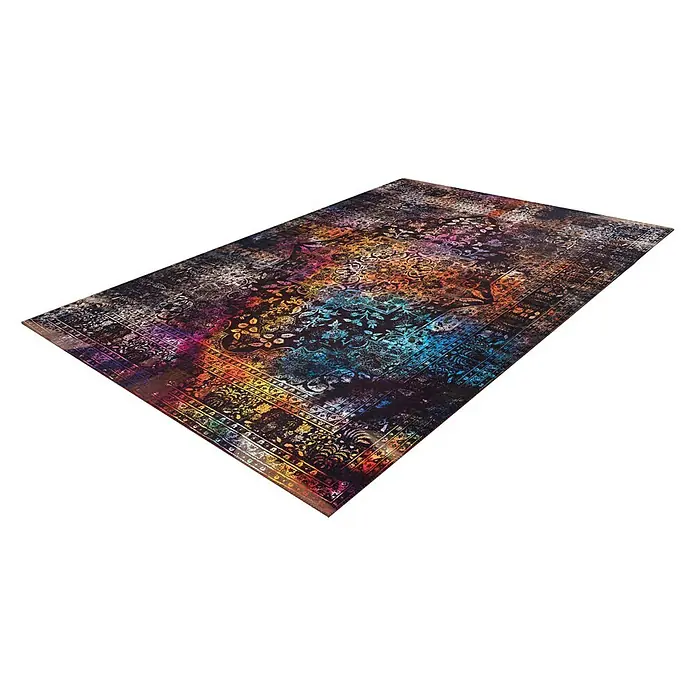 Kayoom Flachgewebeteppich Galaxy - Braun/Multi, 150 x 80 cm, 100 % Polyester - Rechte Seitenansicht