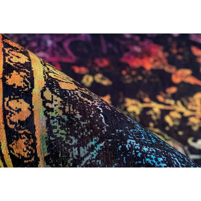 Kayoom Flachgewebeteppich Galaxy - Braun/Multi, 150 x 80 cm, 100 % Polyester - Detailaufnahme