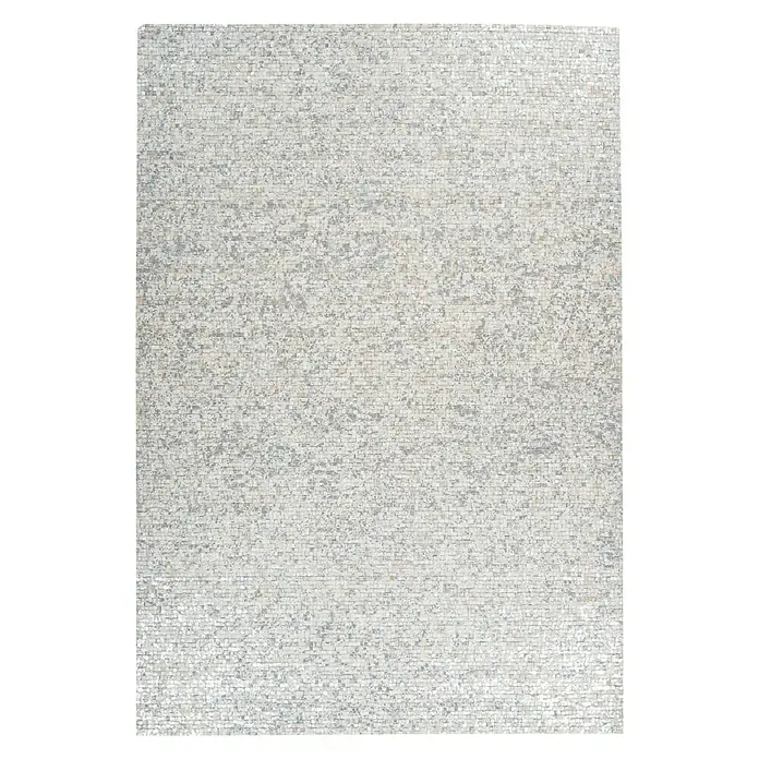 Kayoom Echtlederteppich Finish - Weiß, 150 x 80 cm, 100 % Leder - Ansicht von oben
