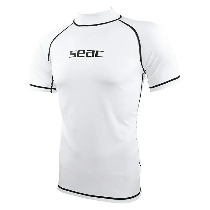 Seac Sub Camiseta térmica T-Sun Short para hombre - S, Blanco/Negro