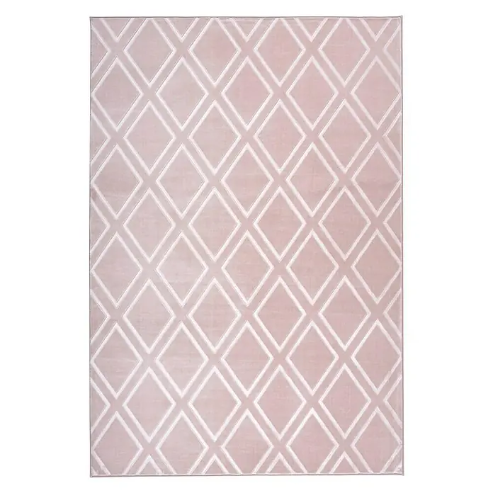 Kayoom Kurzflorteppich Monroe III - Rosa, 170 x 120 cm, 100 % Polyester - Ansicht von oben