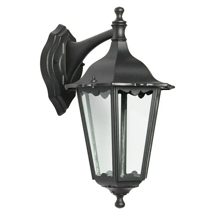Luceco Praga Aplique exterior - 100 W, 28,3 x 22,4 x 42 cm, Negro, IP44, Descendente