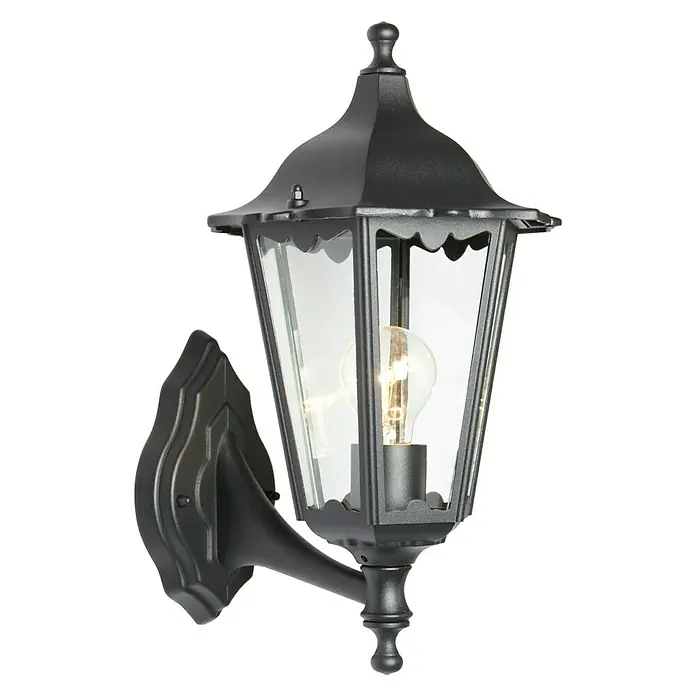 Luceco Praga Aplique exterior - 100 W, 28,3 x 22,4 x 42 cm, Negro, IP44, Ascendente