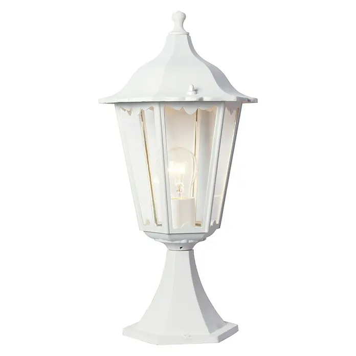 Luceco Praga Sobremuro exterior - 100 W, L x An x Al: 22,4 x 22,4 x 47 cm, Blanco, IP44