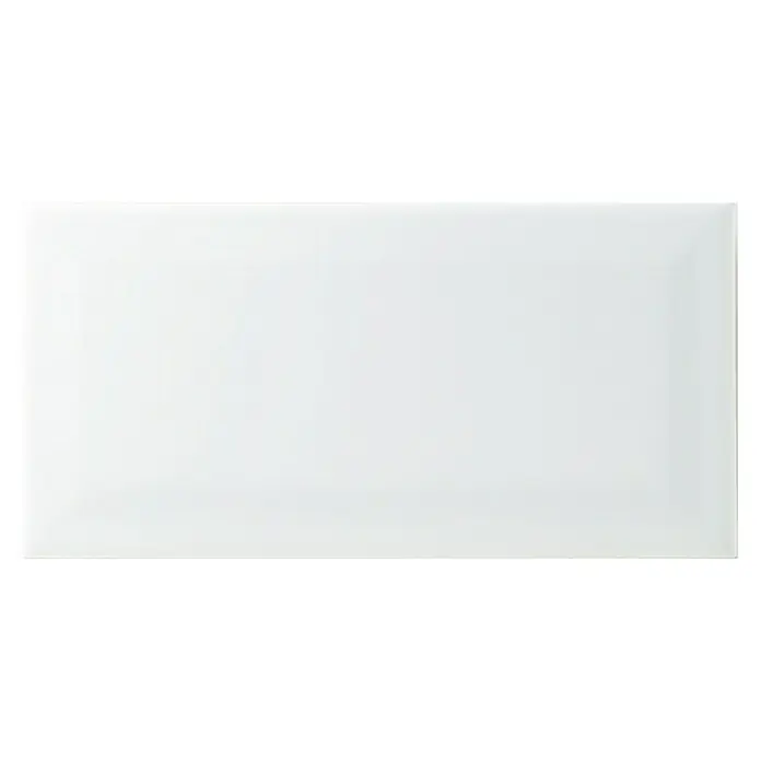 Wandfliese Metro Glossy - 10 x 20 cm, Weiß, Glänzend - Ansicht von oben
