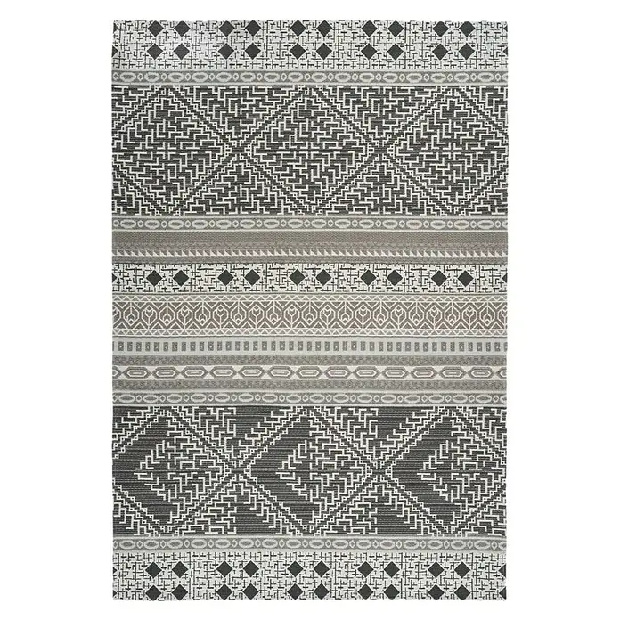 Kayoom Flachgewebeteppich Yoga - Taupe, 170 x 120 cm, 100 % Polyester - Ansicht von oben