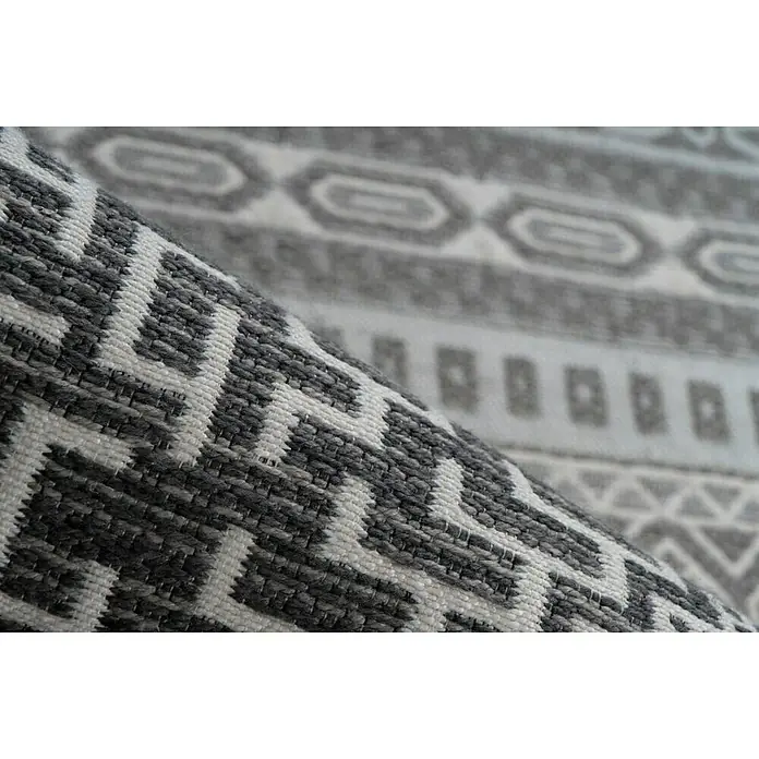 Kayoom Flachgewebeteppich Yoga - Taupe, 170 x 120 cm, 100 % Polyester - Detailaufnahme