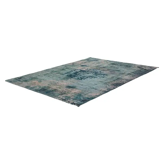 Kayoom Kurzflorteppich Vintage - Petrol, 230 x 160 cm, 100 % Polyacryl - Rechte Seitenansicht