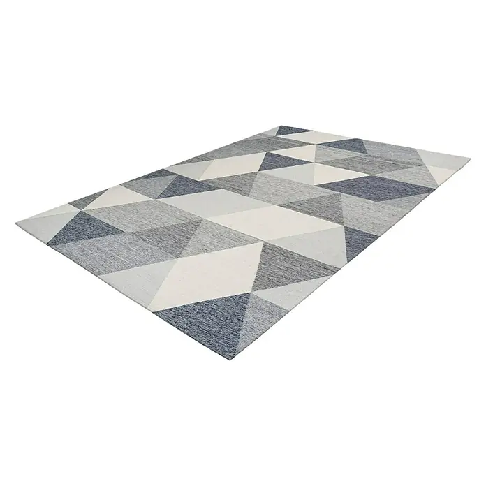 Kayoom Flachgewebeteppich Yoga - Grau/Elfenbein, 150 x 80 cm, 100 % Polyester - Rechte Seitenansicht