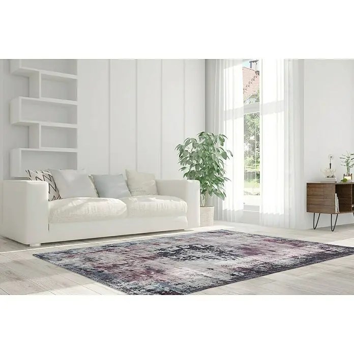 Kayoom Kurzflorteppich Vintage - Bunt, 200 x 140 cm, 100 % Polyacryl - Stimmungsaufnahme