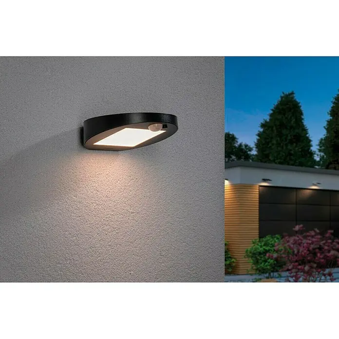 Paulmann Ryse LED-Solar-Außenwandleuchte - Bewegungsmelder, 1,2 W, Material: Kunststoff, Warmweiß, Anthrazit
