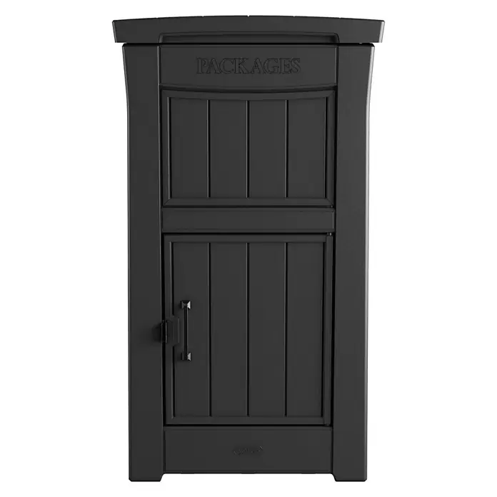 Keter Paketbox ParcelDropBox - 62,1 x 53,6 x 112 cm, Grau - Vorderansicht