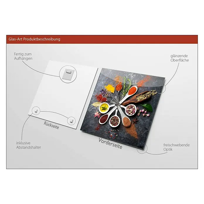 ProArt Glasbild - Spicery I, B x H: 20 x 20 cm - Anwendungsbeispiel