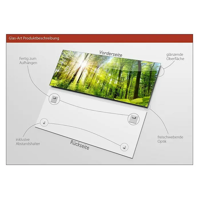ProArt Glasbild - Towards the Sun, B x H: 125 x 50 cm - Anwendungsbeispiel