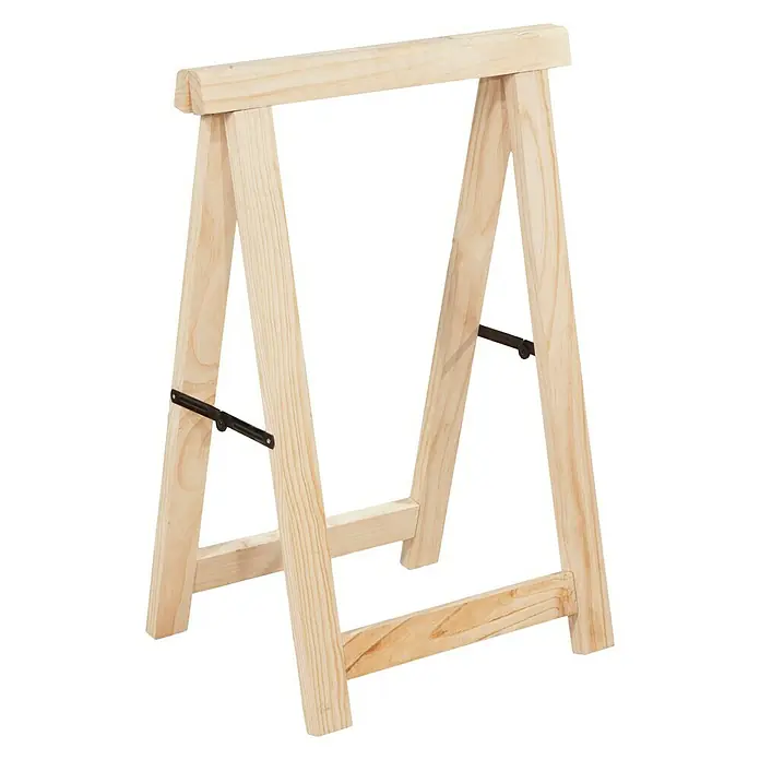 Astigarraga Caballete plegable de madera plegable - Peso máximo admitido: 400 kg con 2 caballetes de madera, Altura: 75 cm, Pino
