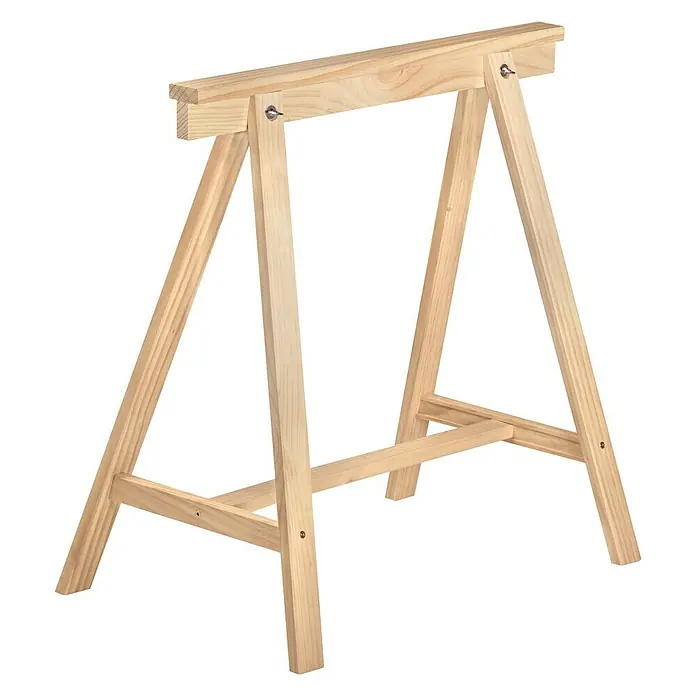 Astigarraga Caballete de madera - Peso máximo admitido: 400 kg con 2 caballetes de madera, Altura: 72 cm, Pino, Natural