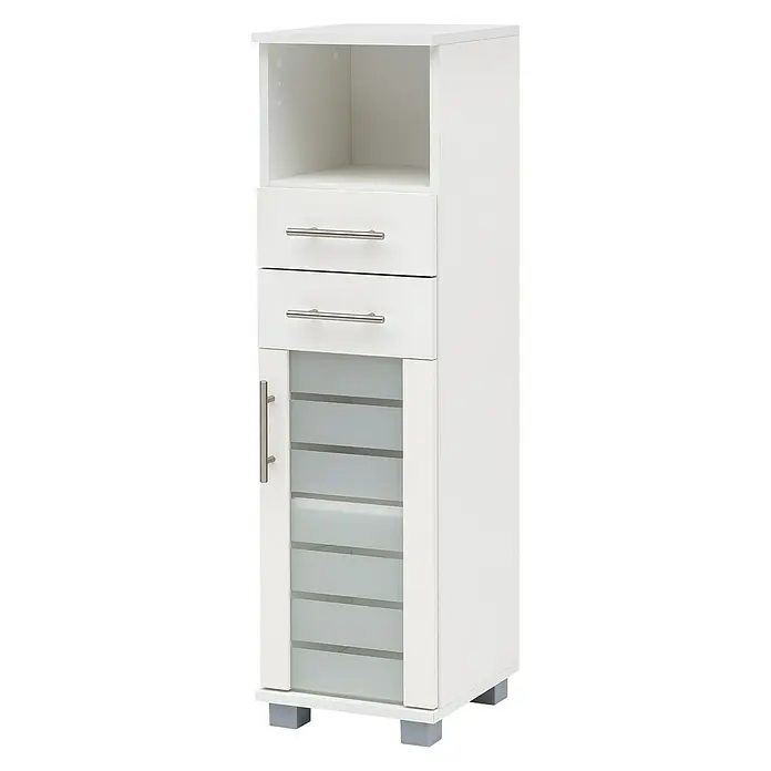 Schildmeyer Niko Highboard HBA300 - 30 x 32,5 x 110,5 cm, Perlweiß - Rechte Seitenansicht