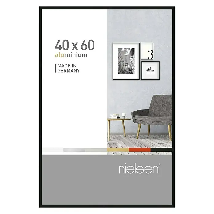 Nielsen Bilderrahmen Pixel - Schwarz, 60 x 40 cm, Aluminium - Vorderansicht