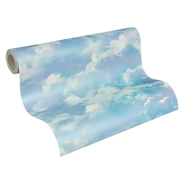 AS Creation Dekora Natur 4 Strukturtapete - Blau, Motiv, Reliefstruktur, 10,05 x 0,53 m - Ansicht von oben
