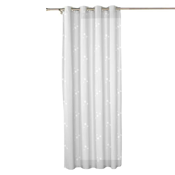 Visillo para ventana - 140 x 270 cm, 100% poliéster, Blanco/gris