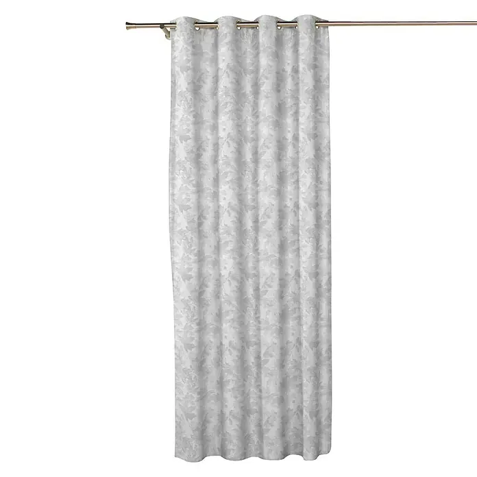 Cortina con ollaos Astrid - 140 x 270 cm, 63% poliéster y 37% algodón, Gris