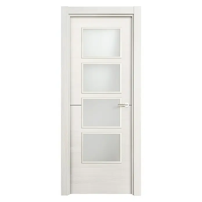 Puerta acristalada Fresno Eslovenia vidriera 100 - 72,5 x 203 cm, Izquierda, Blanco, Macizo, Vidriera