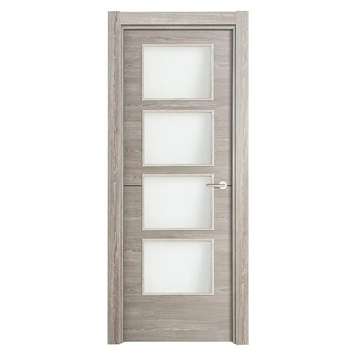 Puerta acristalada Roble Finlandés vidriera 100 - 72,5 x 203 cm, Izquierda, Roble oscuro, Macizo, Vidriera