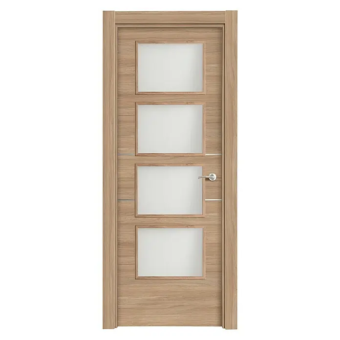 Puerta acristalada Roble Urban vidriera 200AL - 72,5 x 203 cm, Izquierda, Roble claro, Macizo, Vidriera