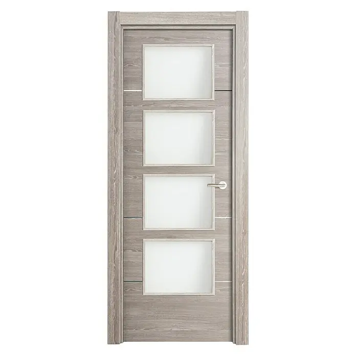 Puerta acristalada Roble Finlandés vidriera 400AL - 82,5 x 203 cm, Izquierda, Roble oscuro, Macizo, Vidriera