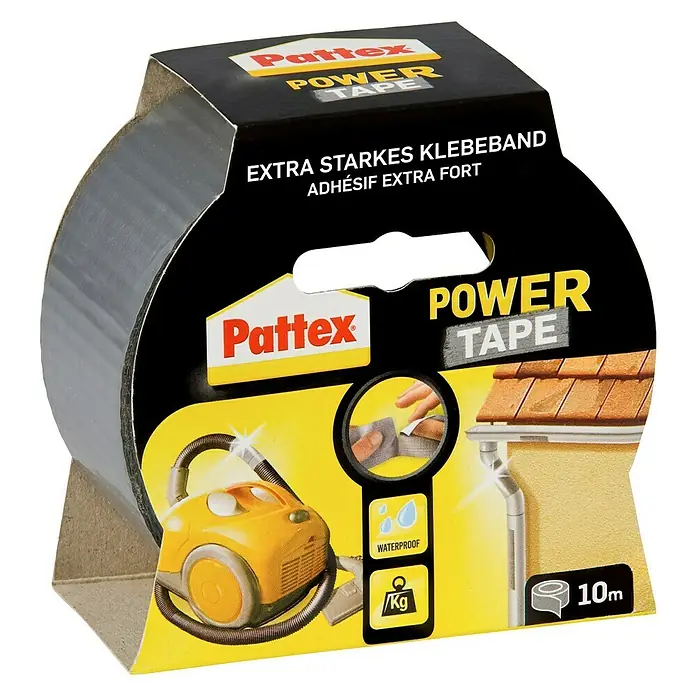 Pattex Gewebe-Klebeband Power Tape - Länge: 10 m, Silber
