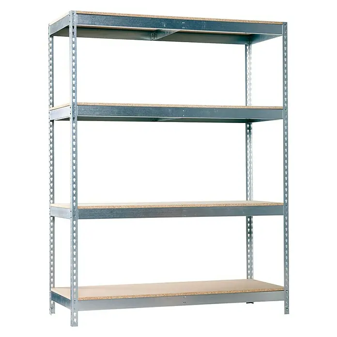 Regalux Estantería para cargas pesadas XXL - L x An x Al: 75 x 240 x 200 cm, Capacidad de carga: 450 kg/balda, Número de baldas: 4 ud., Inserción, Plateado