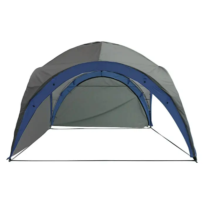 Faltpavillon - L x B: 320 x 320 cm, Grau, Blau - Vorderansicht