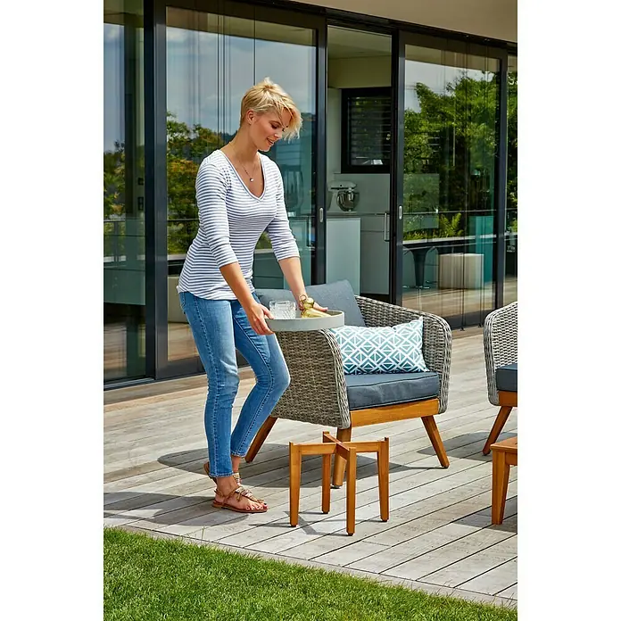Sunfun Okrugli vrtni pomoćni stolić - Ø x V: 35 x 35 cm, Kompozitni materijal