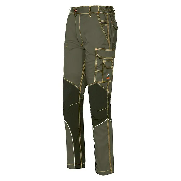 Industrial Starter Pantalones de trabajo Stretch Extreme - 65% poliéster/32% algodón/3% spandex, Verde oscuro, Negro, XXXL