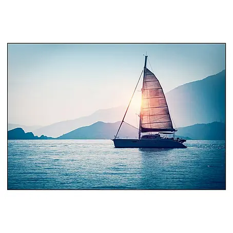 Cuadro de vidrio Sailboat at sunset