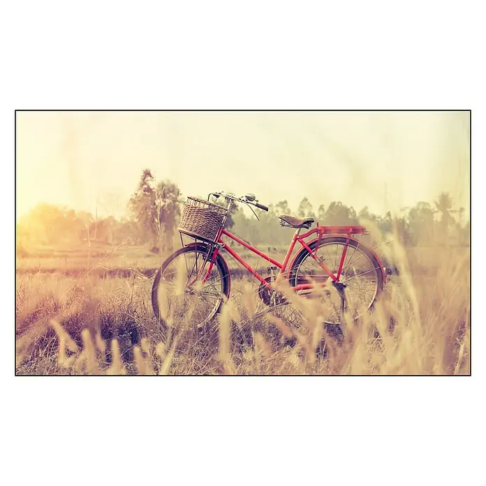 Cuadro de vidrio Red cycle - Bici roja, An x Al: 120 x 70 cm