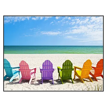 Cuadro de vidrio Beach chairs